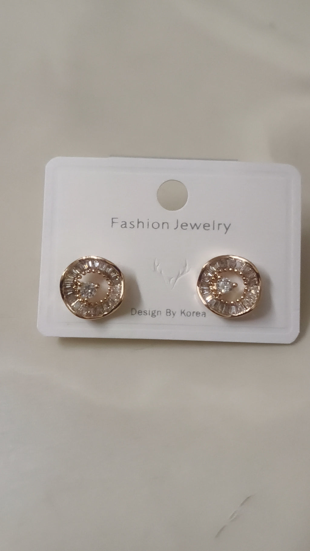 Rose Gold Crystal Stud Earrings for Women | Korean Fashion Jewellery