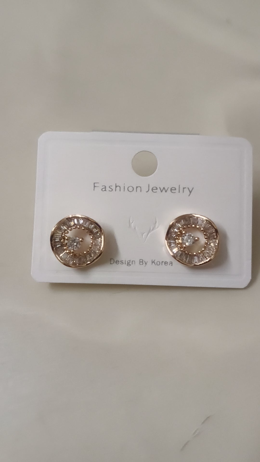 Rose Gold Crystal Stud Earrings for Women | Korean Fashion Jewellery