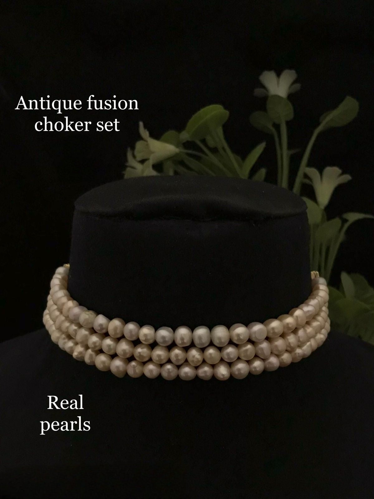 Revoria Antique Fusion Real Pearl Choker