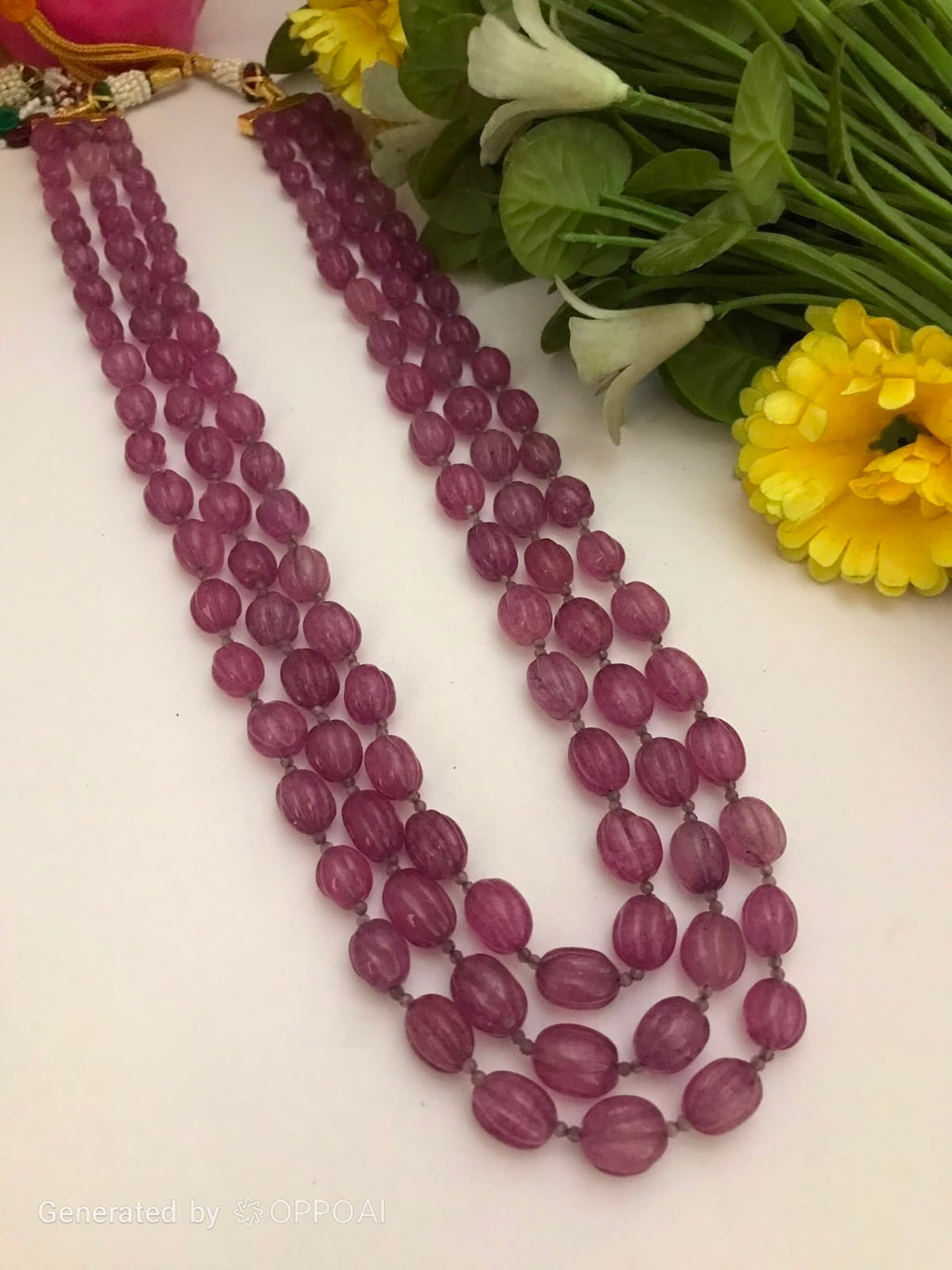 Muskmelon Beads Mala – Premium Handcrafted Multi-Layer Statement Necklace
