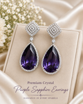 Luxury Purple Sapphire Crystal Drop Earrings
