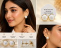 Luxury Pearl Stud Earrings for Women | Gold Plated Pearl Tops