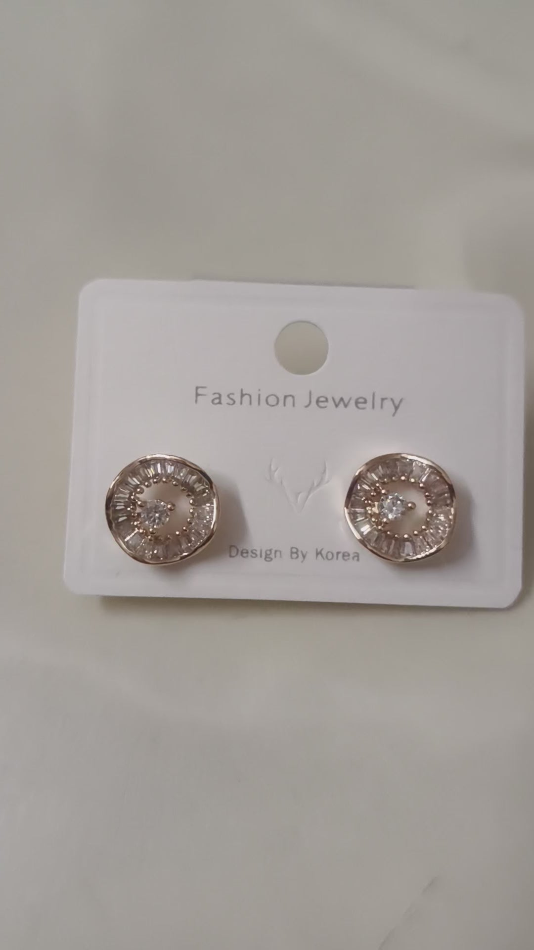 Rose Gold Crystal Stud Earrings for Women | Korean Fashion Jewellery